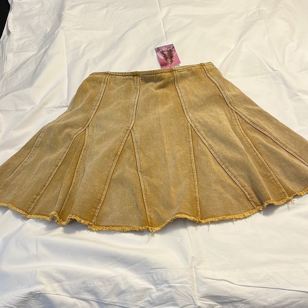 Molly Green Golden denim skirt